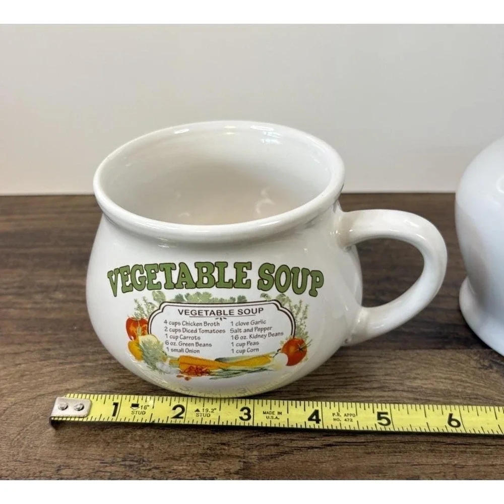 Vintage Dat'l Do-It Vegetable Soup Recipe Ceramic Mug Cup Bowl